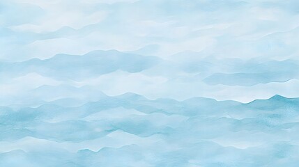 Fototapeta premium Gentle, pastel blue mountain range, watercolor painting style.