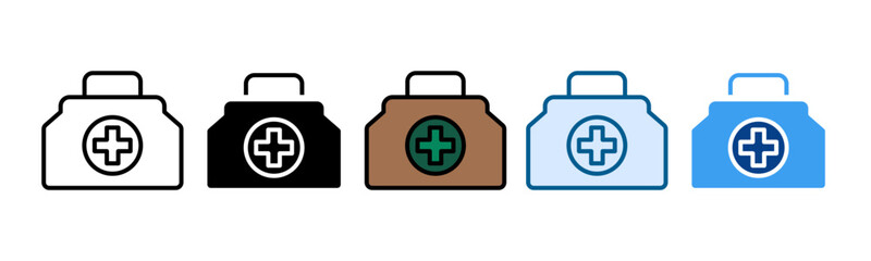 Doctor's Bag  Icon Set Multiple Style Collection