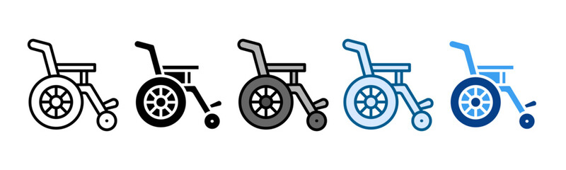 Wheelchair  Icon Set Multiple Style Collection