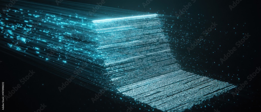 Poster abstract digital data stream futuristic technology