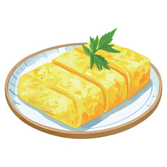 卵焼きの水彩風イラスト　生成AI