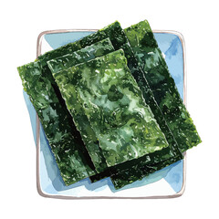 焼き海苔の水彩風イラスト　生成AI