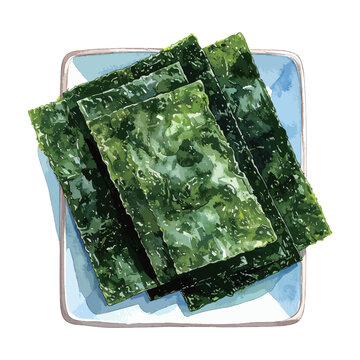 焼き海苔の水彩風イラスト　生成AI