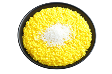 Yellow Grains in Bowl on Dark Background