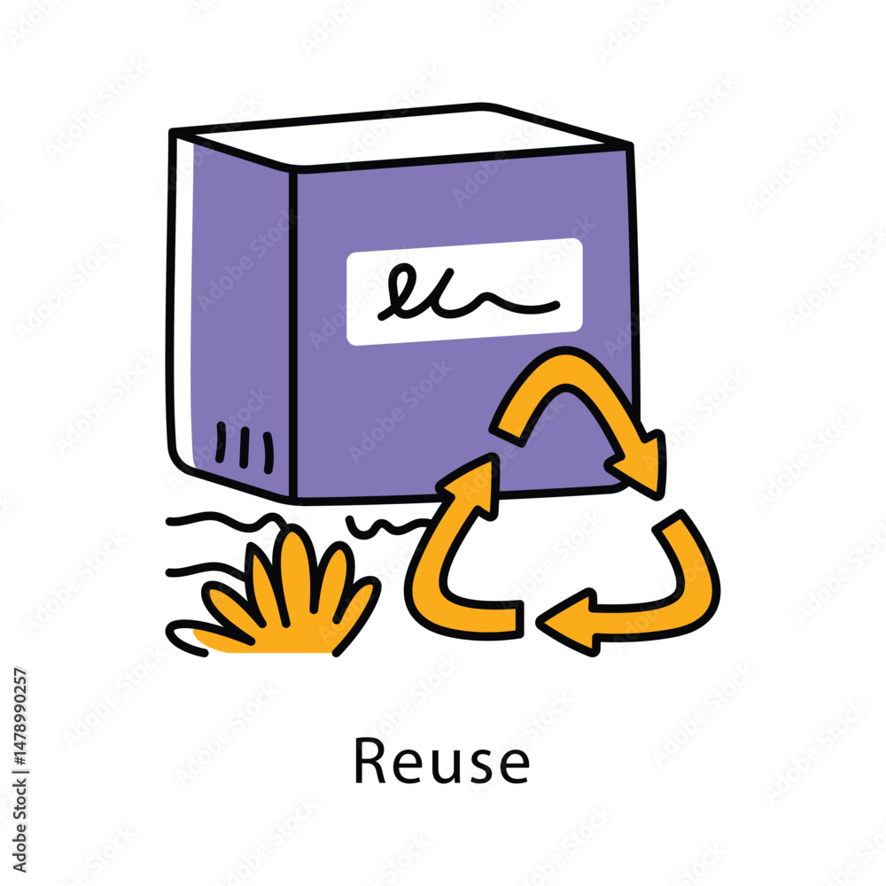 Poster reuse vector filled outline style icon. eps 10 file