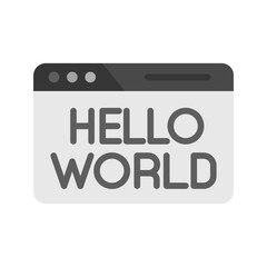 Hello World Program icon vector image. Suitable for mobile apps, web apps and print media.
