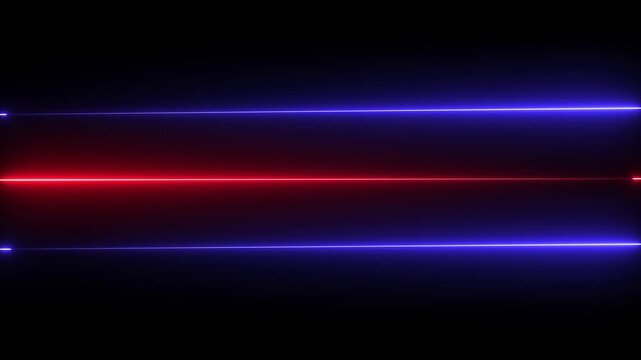 Glowing neon line animatiom on black background. Abstract Light Effect Element Design