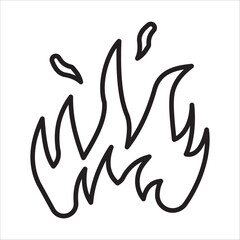 Fire icon outline vectoe