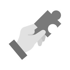Holding Puzzle Piece icon vector image. Suitable for mobile apps, web apps and print media.