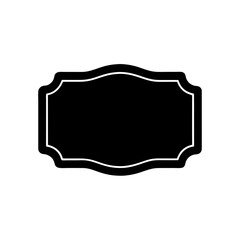 Curved Rectangle Label Icon Silhouette Vector Illustration