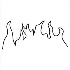 Fire icon outline vectoe