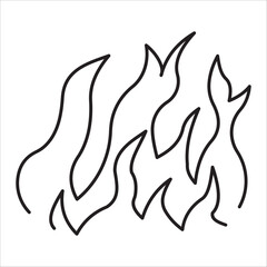 Fire icon outline vectoe