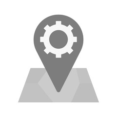 Location Settings icon vector image. Suitable for mobile apps, web apps and print media.
