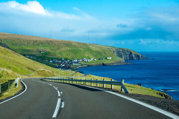 Lidarvegur Road on Suduroy Island - Faroe Islands
