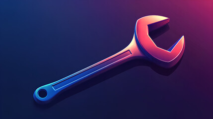 Fototapeta premium Wrench of Metallic Mechanic Tool, Construction and Maintenance