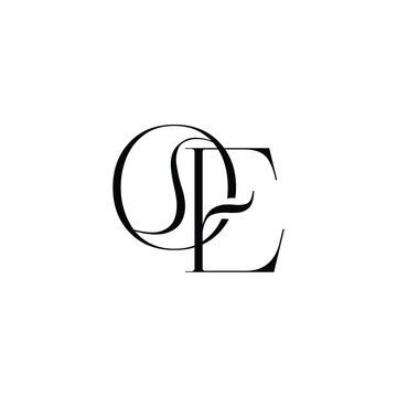 OE monogram logo design letter text name symbol monochrome logotype alphabet character simple logo