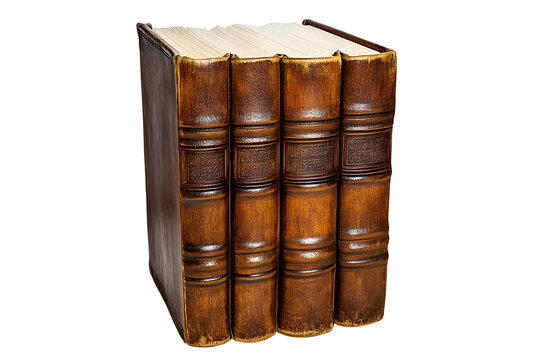 Antique books stack leather bound vintage