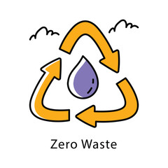 Zero Waste Vector Filled Outline Style icon. Eps 10 File