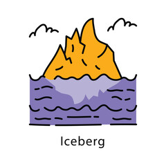 Iceberg Vector Filled Outline Style icon. Eps 10 File