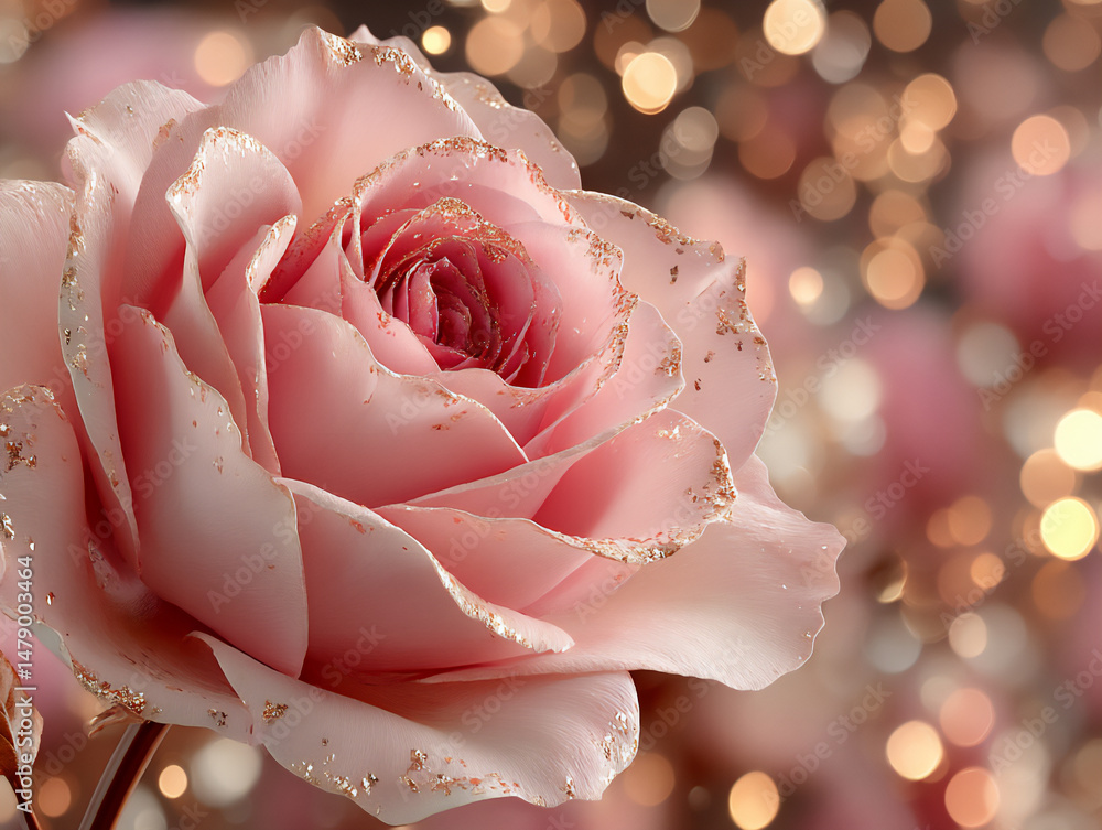 Poster dreamlike 3d rendering of a close-up stage backdrop focusing on the intricate details of a single gl