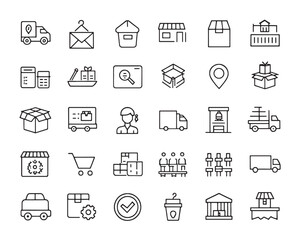 Elegant Vector Icon Set for Dropshipping and Online Selling Platforms