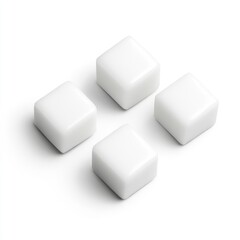 Obraz premium Four square white cubes in a cross pattern