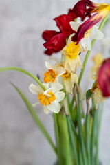 Obraz premium dried flowers in a vase, standing on the table.