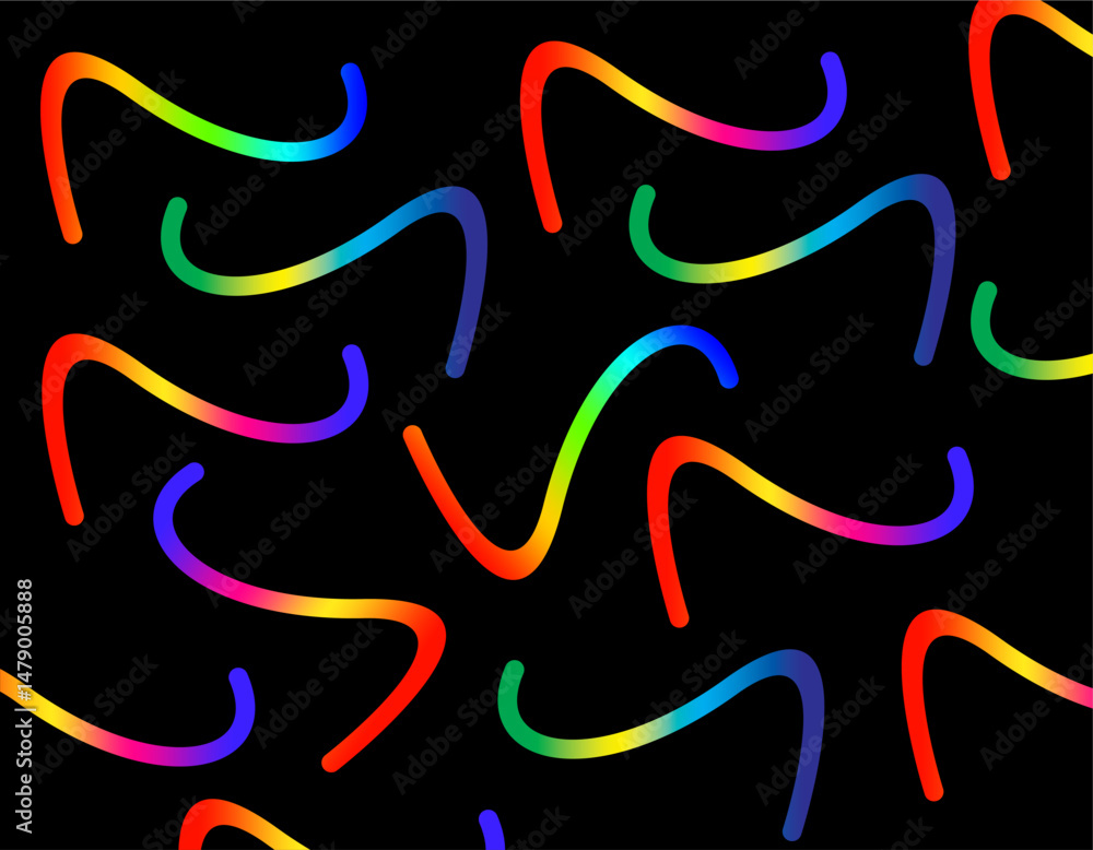 Poster abstract background with color lines vector pattern rainbow ribbons graphic shapes with gradient
