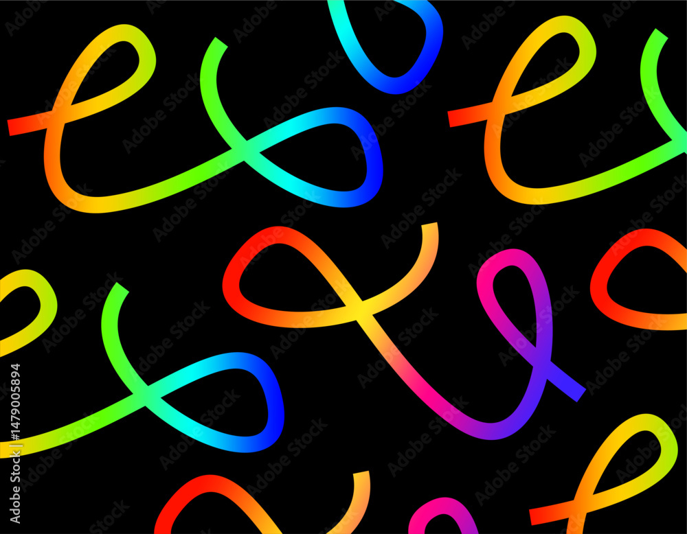 Poster abstract background with color lines vector pattern rainbow ribbons graphic shapes with gradient