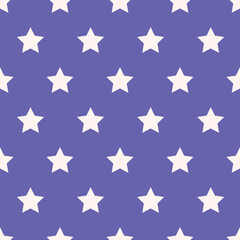 Vector pattern with beige stars on a bright blue background