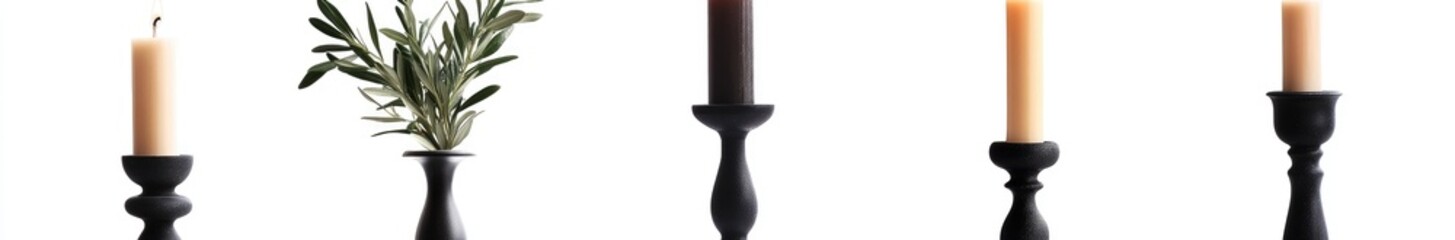 Fototapeta premium Simple Black Candle Holders