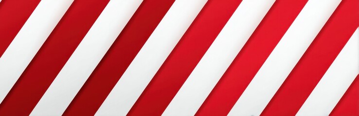 Naklejka premium Diagonal stripes of red and white.