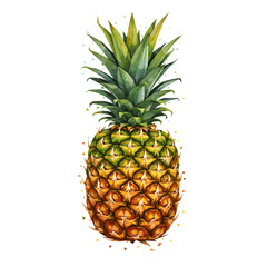 Fototapeta premium Vibrant pineapple illustration with geometric splash 