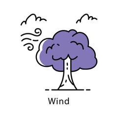 Wind Vector Filled Outline Style icon. Eps 10 File