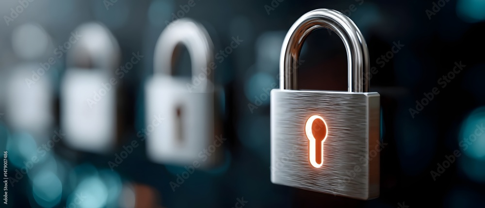 Poster digital data security and protection concept