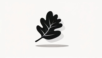 Sleek Black Oak Leaf Silhouette