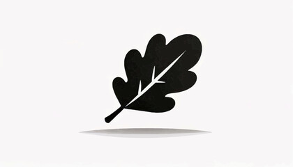 Sleek Black Oak Leaf Silhouette