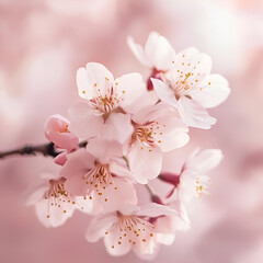 Captivating cherry blossoms in a tranquil park floral photography serene environment soft pink tones