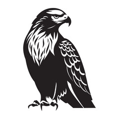 Fototapeta premium Falcon black silhouette of simple minimal vector