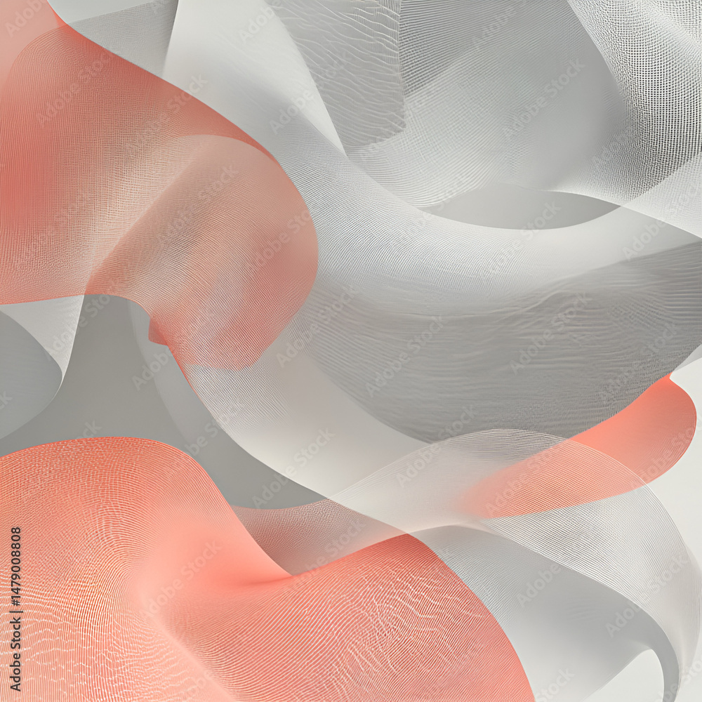 Poster creating delicate shapes in pastel coral and light gray abstract art studio soft textures close-up a