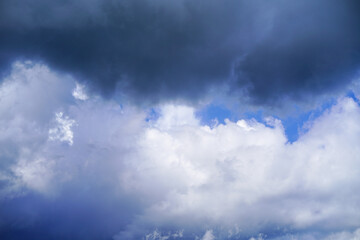 sky and white clouds. Beautiful blue sky clouds for background. Blue Sky with Fluffy White Clouds on a Sunny Summer Day.
