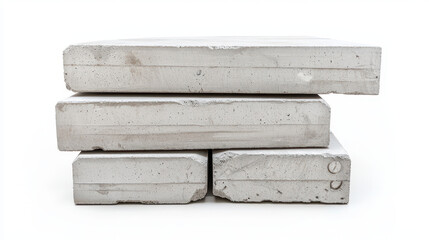 Fototapeta premium Concrete blocks stacked neatly, showcasing their raw texture and industrial design. These sturdy materials are often used construction