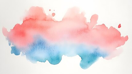 Delicate watercolor wash blending soft coral and teal hues.