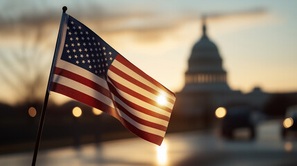 Beautiful American Flag Waving In the Sky