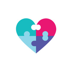 Heart Puzzle Care Mental Health Logo
