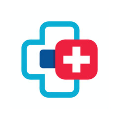 Fototapeta premium Digital Healthcare App with Hospital Cross Icon