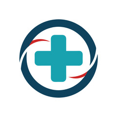 Clinic Cross in Circle Logo Clean Design