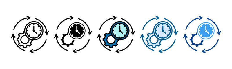 Flexible Hours Icon Set Multiple Style Collection