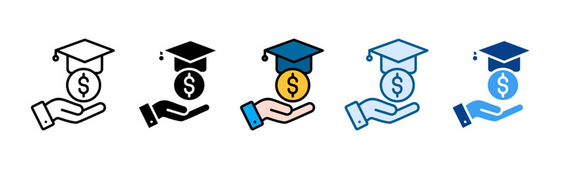 Tuition Reimbursement Icon Set Multiple Style Collection