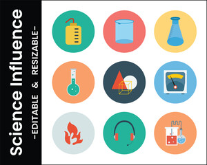 Science And Research Flat Icon Vector Set Chemistry Biology Equipment Experiment Technology Education Elements